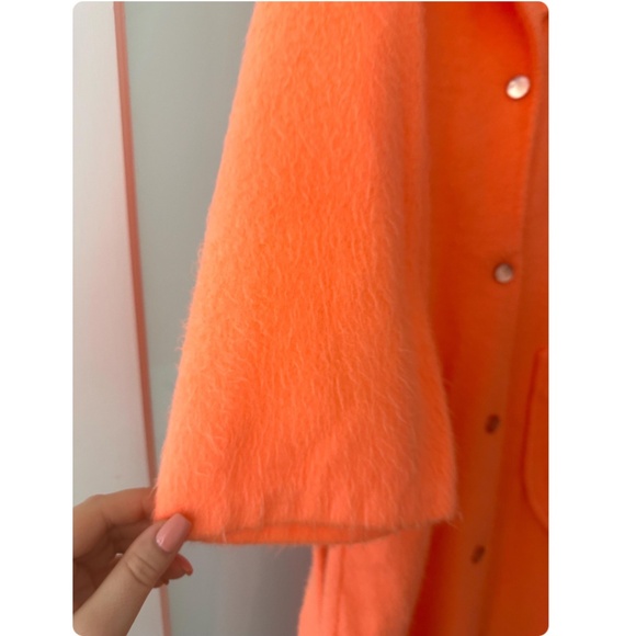 Vintage 60’s 70’s ‘Sears’ Long Fuzzy House Coat in Day Glow Orange Pink • XS/S - Picture 10 of 10